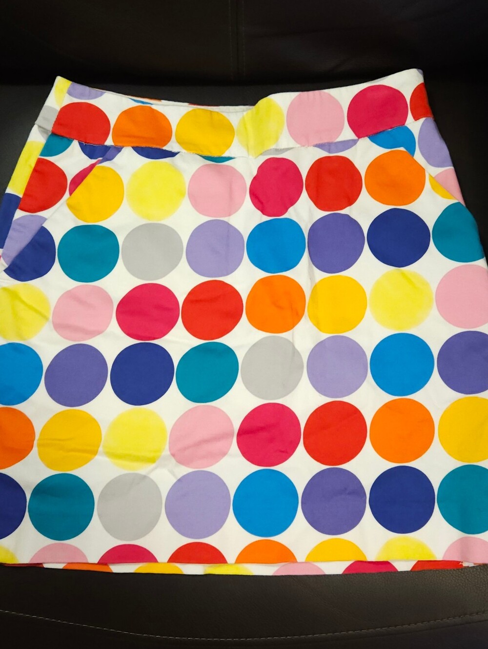 Loudmouth White Mini Skort with Multicolor Polka Dots Sz 0